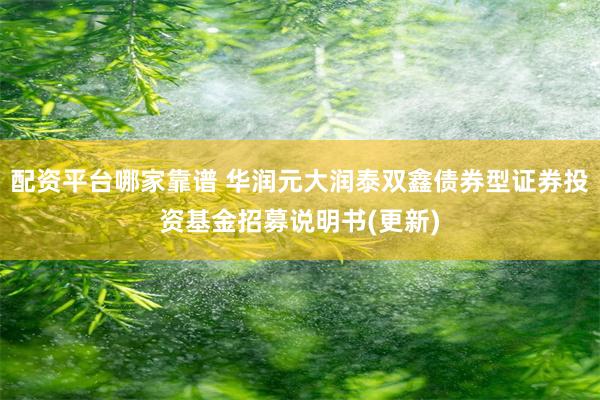 配资平台哪家靠谱 华润元大润泰双鑫债券型证券投资基金招募说明书(更新)