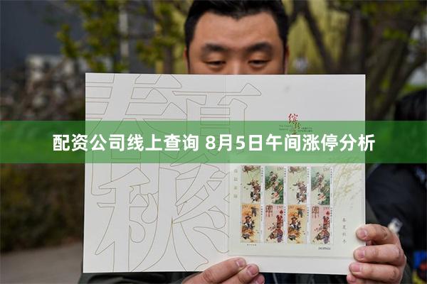 配资公司线上查询 8月5日午间涨停分析
